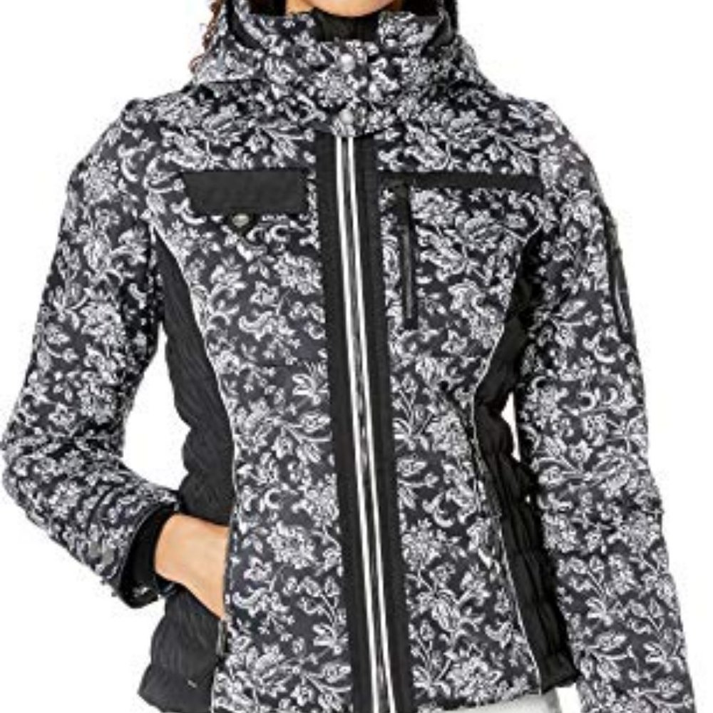 Obermeyer Womens Hadley Ski Jacket Honeysuckle Black/White 18